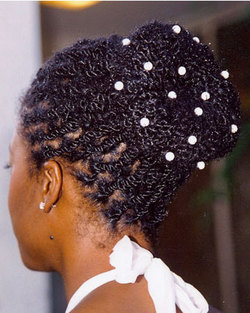 Two-Strant Twist Bun - Kinky hair, Long hair styles, Twist hairstyles, Wedding hairstyles, Styles, Female, Black hair, Adult hair, Buns hairstyle picture