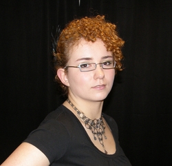 Side up w/ peacock fascinator! - Blonde, 3b, 3c, Short hair styles, Updos, Readers, Female, Curly hair, Adult hair, Punk hair hairstyle picture