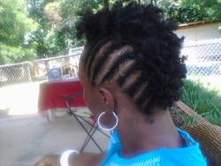 Twisted Frohawk - Brunette, 4b, Medium hair styles, Kinky hair, Twist hairstyles, Braids, Readers, Female, Adult hair, Natural Hair Celebration hairstyle picture