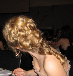 updo - Blonde, Wavy hair, Updos, Long hair styles, Wedding hairstyles, Readers, Female, 2c, Holiday Party Curls, Adult hair, Formal hairstyles hairstyle picture