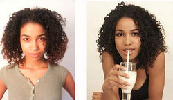 Violetta, before and after - Brunette, 3c, Kinky hair, Long hair styles, Female, Curly hair, Makeovers hairstyle picture
