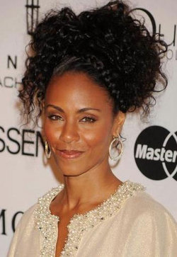 Jada Pinkett Smith - Brunette, Celebrities, Updos, Braids, Female, Curly hair, Adult hair hairstyle picture