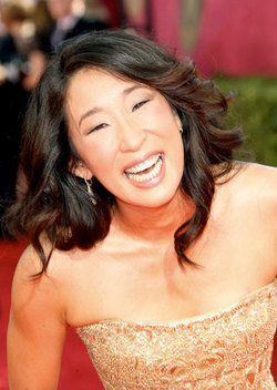 Sandra Oh - Brunette, Celebrities, Long hair styles, Female, 2009 Emmy Awards hairstyle picture