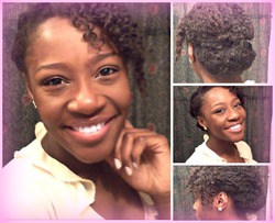 Simply Elegant "Natural" Hair Updo! - Brunette, Blonde, 3b, 2b, 3a, Short hair styles, Medium hair styles, Kids hair, Long hair styles, Twist hairstyles, Braids, Readers, Teen hair, Gray hair, Adult hair, Prom hairstyles, Formal hairstyles hairstyle picture