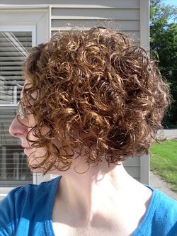 Curly Angled Bob - Redhead, Brunette, 3b, 3a, Short hair styles, Female, Curly hair, Adult hair hairstyle picture