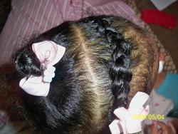 Braid & a Pony - 3b, 3c, Medium hair styles, Kids hair, Updos, Braids, Readers, Female, Curly hair, Black hair, Ponytail hairstyle picture