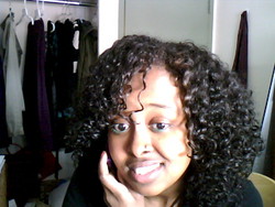 On the phoneee - Brunette, 3b, 3c, Medium hair styles, Winter hair, Readers, Female, Curly hair, Teen hair hairstyle picture