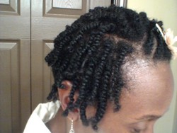 2 Strand Twist in an Up Do - Medium hair styles, Updos, Kinky hair, Twist hairstyles, Readers, Female, Black hair, Adult hair hairstyle picture
