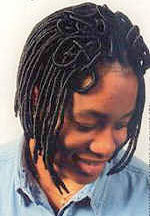 Silky Dreads - Brunette, Medium hair styles, Kinky hair, Styles, Female, Black hair, Adult hair, Hair extensions, Dreadlocks, Dreadlock extensions, Silky dreads hairstyle picture