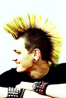 Punk Mohawk - Brunette, Blonde, Male, Short hair styles, Styles, Adult hair, Straight hair, Mohawk, Punk hair hairstyle picture