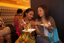 Curlies Enjoying Snacks at the Curly Pool Party - Wavy hair, Medium hair styles, Female, Curly hair, Adult hair, Textured Tales from the Street hairstyle picture