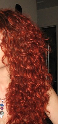3a Front of hair (taken indoors) - Redhead, Long hair styles, Readers, Female, Curly hair, Adult hair hairstyle picture