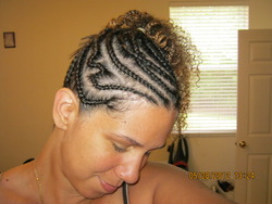 Side View - Brunette, Blonde, Braids, Female hairstyle picture