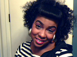 Pin-up Inspired Faux Bang - Medium hair styles, Female, Curly hair, Black hair, Adult hair, Spiral curls hairstyle picture