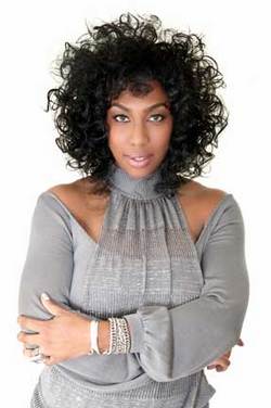 Faatemah Ampey - Brunette, 3a, Celebrities, Medium hair styles, Female, Curly hair hairstyle picture