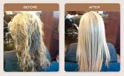 Brazilian Blowout Straightening - Blonde, Long hair styles, Female, Curly hair, Makeovers, Adult hair, Straight hair hairstyle picture