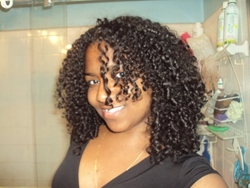 beauty shot in the bathroom! lol - Brunette, 3b, Medium hair styles, Readers, Female, Curly hair, Black hair, Holiday Party Curls, Adult hair hairstyle picture