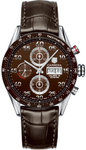 Tag Heuer CV2A12FC6236 Carrera Brown Dial Chronograph Day/Date Leather Strap 