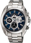 Casio EF548D-2A Stainless Steel Edifice Blue Dial Analog Quartz Tachymeter