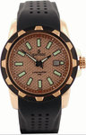 Sartego SQQ52 Gold Tone Stainless Steel Landmaster Checkered Dial Rubber Strap
