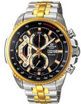 Casio EF558SG-1A Two Tone Edifice Chronograph Link Bracelet Black Dial