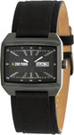 Zoo York ZYE1013 Stainless Steel Black Dial Black Leather Strap