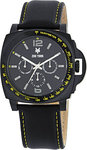 Zoo York ZYE1005 Stainless Steel Black Dial Black Leather Strap
