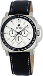 Zoo York ZYE1006 Stainless Steel White Dial Black Leather Strap