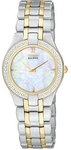 Citizen EG3154-51D Two Tone Stainless Steel Eco-Drive Stiletto Mother Of Pearl Dial Diamonds