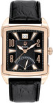 Bulova 97B117 Gold Tone Adventurer Leather Strap Black Dial