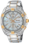 Seiko SNDZ38 Two Tone Velatura Mother of Pearl Quartz Chronograph Diamonds