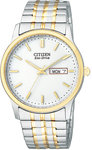Citizen BM8454-93A Two Tone Eco-Drive 180 White Dial Expansion Bracelet