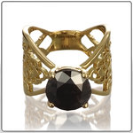 5.0 Ct. Natural Black/Brown Diamond Ring 18k Yellow Gold