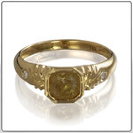 2.05 Ct. Fancy Intensive Yellow Natural Diamond Ring 18k Yellow Gold