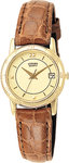 Citizen EU0512-07P Polished Gold Tone Base Metal Leather Strap