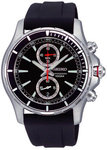 Seiko SNN243P2 Stainless Steel Chronograph Black Dial Rubber Strap