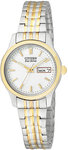 Citizen EW3154-90A Two Tone Stainless Steel Expansion Band White Dial