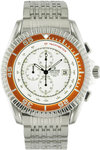 Sartego SPCB25 Stainless Steel Ocean Master Diver Chronograph White Dial Orange Bezel