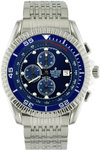 Sartego SPCB33 Stainless Steel Ocean Master Diver Chronograph Blue Dial
