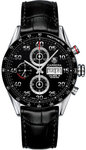 Tag Heuer CV2A10FC6235 Carrera Black Dial Chronograph Leather Strap