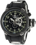 Invicta 0517 Black Stainless Steel Russian DIver Swiss Quartz Rubber Strap