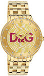 D&G DW0377 Gold Tone Stainless Steel Prime Time Quartz Dial Crystals