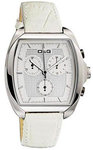 D&G DW0427 Stainless Steel Martin Silver Tone Dial White Leather Strap Chronograph