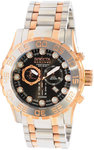 Invicta 0818 Rose Two Tone Stainless Steel Leviathan Chronograph Diver Black Dial