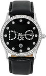 D&G DW0008 Stainless Steel Gloria Black Dial Strap Crystal
