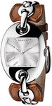 Gucci YA121309 Stainless Steel 121 Series Silver Tone Dial Leather Strap