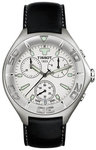 Tissot T12152631 T-Trax Analog Chronograph Silver Tone Dial Leather Strap