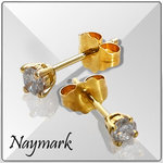 New 0.30CT 14k Yellow Gold Round Diamond Studs Earrings