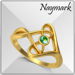 0.08 CT Round Cut Emerald Ladies Ring 14k Gold