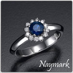 0.53 Ct 14k Gold Diamond Sapphire Ring Engagement Ring